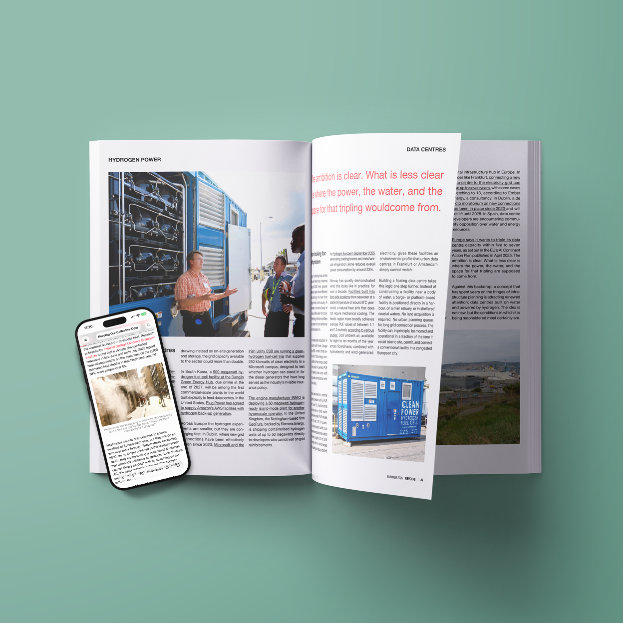 Magazine REVOLVE et aperçu d'article sur mobile